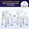 Picture of Drive Medical RTL12505 Handicap Bathroom Bench with Back and Arms, White