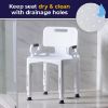 Picture of Drive Medical RTL12505 Handicap Bathroom Bench with Back and Arms, White