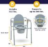 Picture of Drive Medical 11148-1 Folding Steel Bedside Commode Chair, Portable Toilet